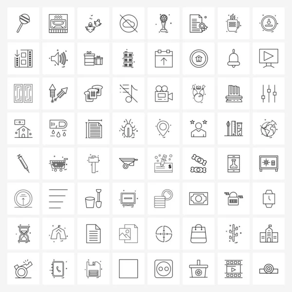 Line Icon Set Modern Symbols Games Disable Telephone Storage Cloud — Stock Vector