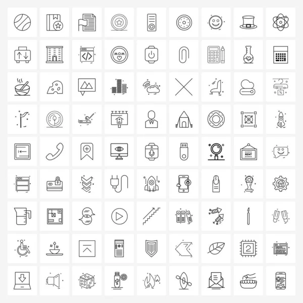 Iconos Universales Pixel Símbolos Perfectos Fruta Hardware Bandera Cpu Brillo — Archivo Imágenes Vectoriales