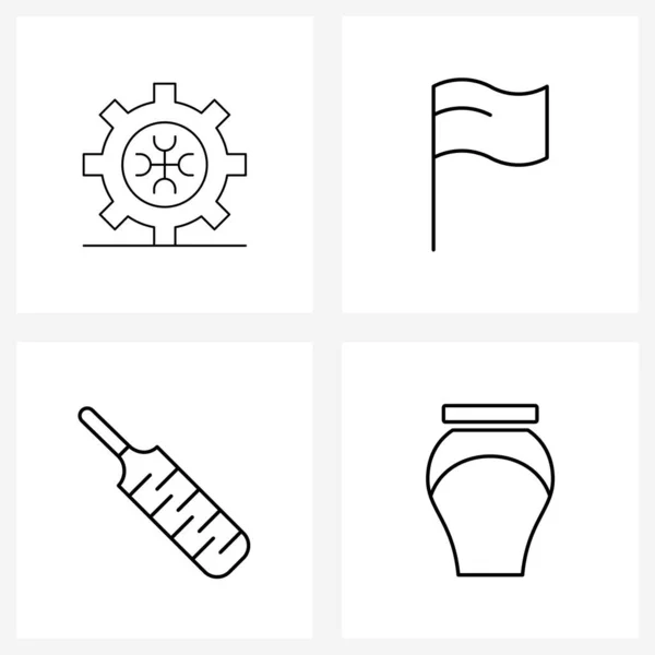 Iconos Línea Universal Para Mantenimiento Web Móvil Rígido Industrial Bandera — Vector de stock