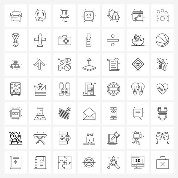 Простой набор из 49 иконок, таких как эмодзи, эмоции, плач, эмодзи, пользовательский интерфейс
