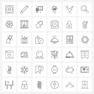 36 Evrensel Çizgi Simgesi Simgesi Aşağı, Yön, Bilgisayar, Ok, Yüzme Havuzu Vektör İllüstrasyonunun Mükemmel Sembolleri