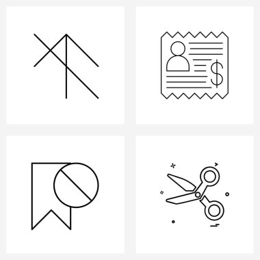 Web ve Mobil ok, rozet, pasifleştirme, ücretler, etiketleme için 4 Evrensel Satır Simgesi