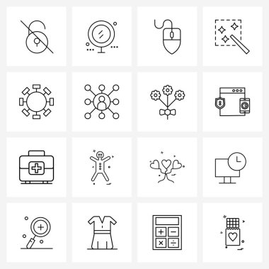 16 Satır İşletme, Seçim, imleç, Seçme, Sihirli Vektör İllüstrasyonu için Menkul Kıymetler Simgesi