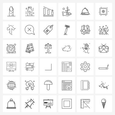 Web ve Mobil başlık için 36 Evrensel Satır Simgesi, bitki, veri, hemşirelik, eko Vektör İllüstrasyonu