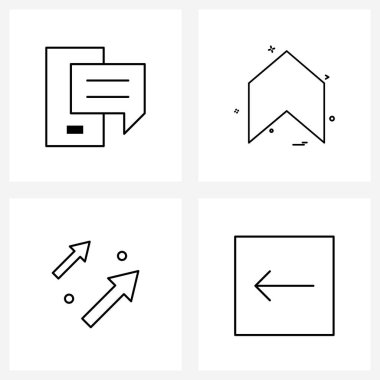 Sohbet, diyagram, ok, yukarı, büyüme vektörü ilüstrasyonu gibi 4 Satır Simgelerinden oluşan basit bir set