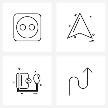 eu; Hastanesi; ok; yukarı; Vektör İllüstrasyonu gibi 4 Vektör Satır Simgelerinin Piksel Mükemmel Kümesi