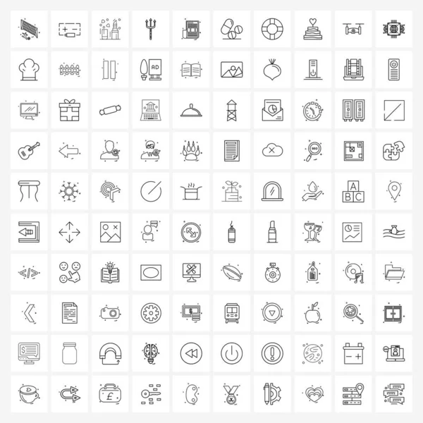 100 Universal Icons Pixel Perfect Σύμβολα Των Χαπιών Ειδήσεις Μακιγιάζ — Διανυσματικό Αρχείο