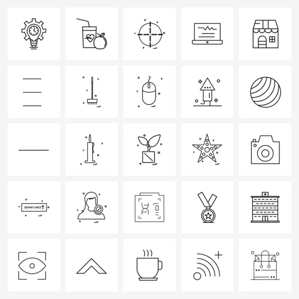 Set Von Simple Line Icons Für Web Und Print Wie — Stockvektor