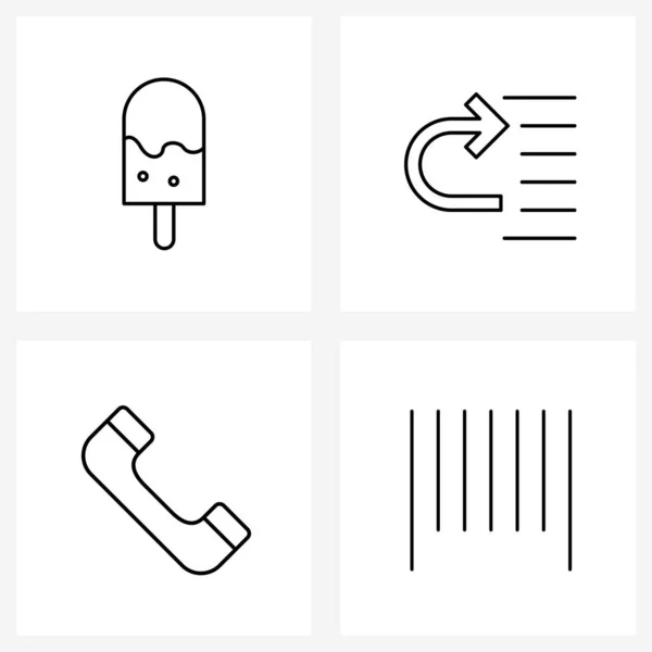 Set Von Simple Line Icons Von Eis Telefon Eis Out — Stockvektor