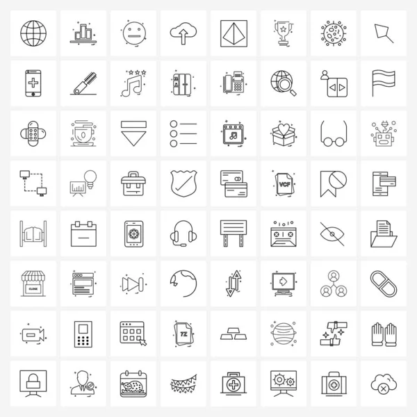 Pixel Perfect Set Vector Line Icons Geometry Dimensional Emoji Cloud — Stock Vector