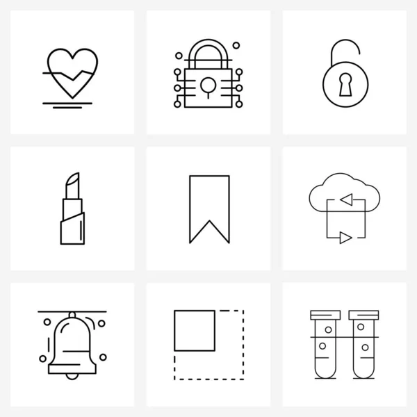 Modern Vector Line Illustration Simple Line Icons Arrows Favorite Unlocked — Stock Vector