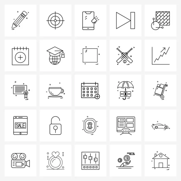 Ensemble Icônes Symboles Pour Les Activités Bouton Publicité Jeu Marketing — Image vectorielle