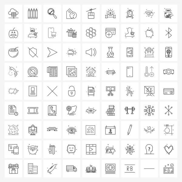 Set Von Simple Line Icons Für Web Und Print Wie — Stockvektor
