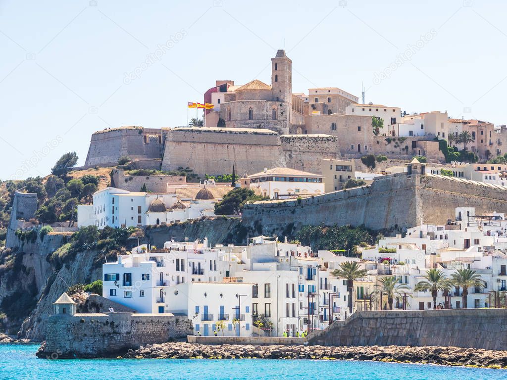 Views of the Ibiza fortress and the Cathedral