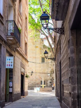 Barcelona, İspanya - 21 Mayıs 2017: bina, Antoni Gaudi başyapıtlarından Casa Batllo sokak bir üst görüntüleme