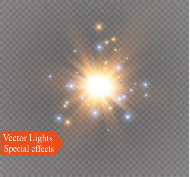 saydam bir arka plan ışığı efekti, üzerinde yıldız vektör çizim. Sparkles ile patlama.