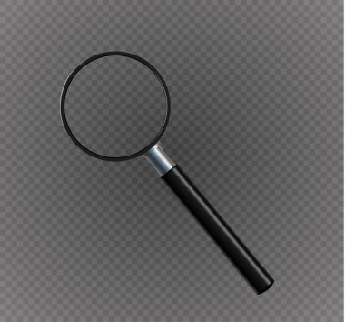 Büyüteç camı üzerinde şeffaf bir background.set izole.