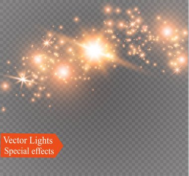 Şeffaf background.bright yıldız üzerinde toz. Parlama ışık efekti.