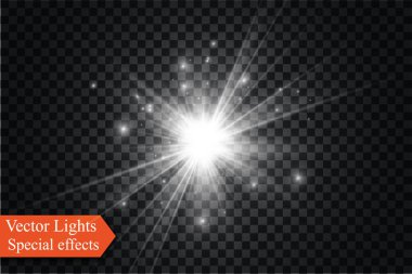 saydam bir arka plan ışığı efekti, üzerinde yıldız vektör çizim. Sparkles ile patlama.
