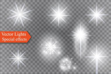 saydam bir arka plan ışığı efekti, üzerinde yıldız vektör çizim. Sparkles ile patlama.