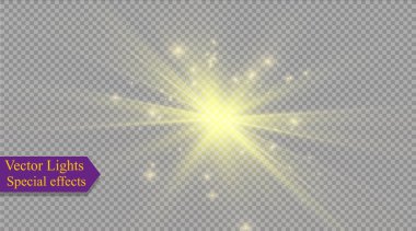 saydam bir arka plan ışığı efekti, üzerinde yıldız vektör çizim. Sparkles ile patlama.