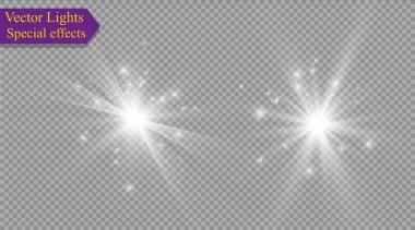 saydam bir arka plan ışığı efekti, üzerinde yıldız vektör çizim. Sparkles ile patlama.