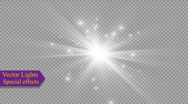 saydam bir arka plan ışığı efekti, üzerinde yıldız vektör çizim. Sparkles ile patlama.