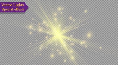 saydam bir arka plan ışığı efekti, üzerinde yıldız vektör çizim. Sparkles ile patlama.
