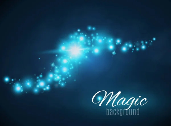 Magic Space. Fairy Dust. Infinity. Abstract Universe Background. Blue Background and Shining Stars. — Stock Vector