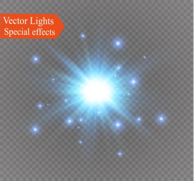 saydam bir arka plan ışığı efekti, üzerinde yıldız vektör çizim. Sparkles ile patlama.