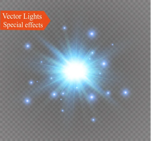 Star on a transparent background,light effect,vector illustration. burst with sparkles. — Stock Vector