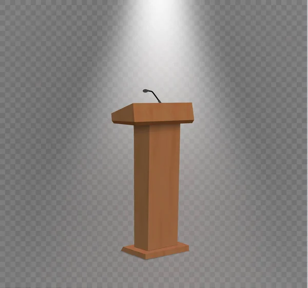 Vector Podium Tribune Rostrum Stand con micrófonos — Vector de stock