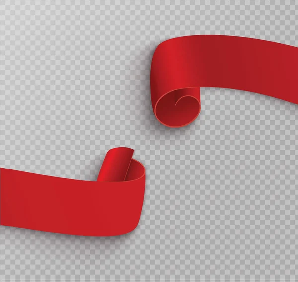Conjunto de scrolls.banner rojo label.wrapped paper.vector ilustración — Vector de stock