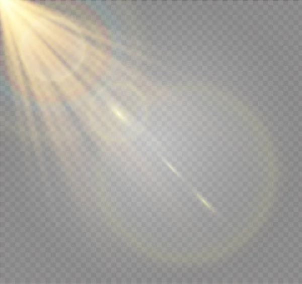 Абстрактные линзы золотая передняя солнечная вспышка прозрачный специальный дизайн светового эффекта . — стоковый вектор