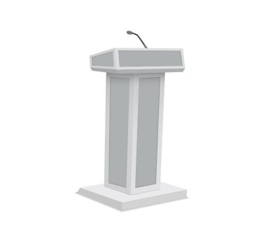 Vektör podyum Kürsü Kürsü Stand mikrofonlar ile