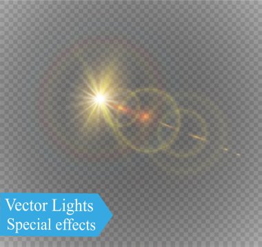 Lightning'ler kümesi. Sihirli ve parlak ışık efektleri. Vektör çizim