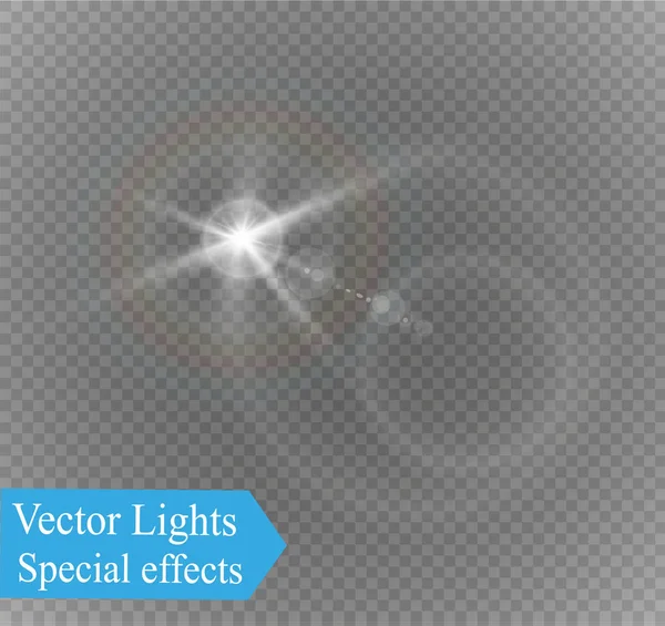 Blitzschlag. Magie und helle Lichteffekte. Vektorillustration — Stockvektor