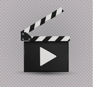 Beyaz bir background.film.time üzerinde gerçekçi clapper.cinema.Board.