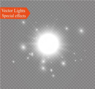 saydam bir arka plan ışığı efekti, üzerinde yıldız vektör çizim. Sparkles ile patlama.