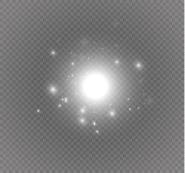 saydam bir arka plan ışığı efekti, üzerinde yıldız vektör çizim. Sparkles ile patlama.