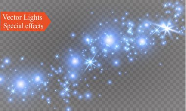 Şeffaf background.bright yıldız üzerinde toz. Parlama ışık efekti.
