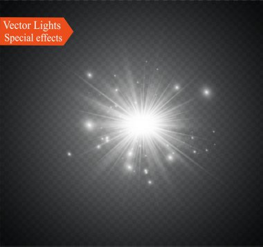 saydam bir arka plan ışığı efekti, üzerinde yıldız vektör çizim. Sparkles ile patlama.