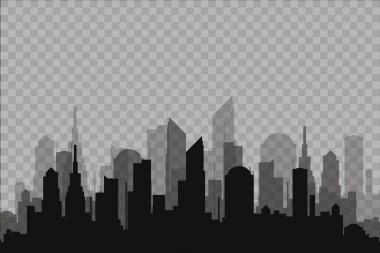 Düz bir stil şehir silüeti. Modern kentsel landscape.vector illüstrasyon.
