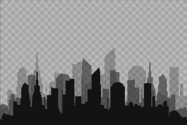 The silhouette of the city in a flat style. Modern urban landscape.vector illustration. clipart