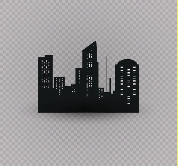 La silhouette della città in uno stile piatto. Moderno paesaggio urbano.illustrazione vettoriale . — Vettoriale Stock