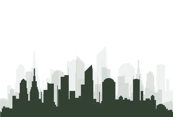 Die Silhouette der Stadt im flachen Stil. moderne Stadtlandschaft.Vektorillustration. — Stockvektor