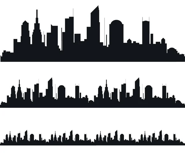 Het silhouet van de stad in een vlakke stijl. Moderne stedelijke landscape.vector afbeelding. — Stockvector