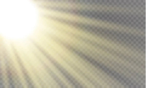 Вектор прозорого сонячного світла спеціальний ефект спалаху світла лінзи — стоковий вектор