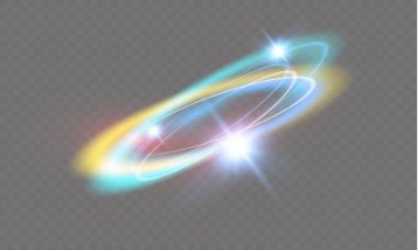 Dairesel lens flare şeffaf ışık etkisi. Soyut çapraz elips. Dönme kızdırma hattı. Güç enerji. Parlayan yüzük izleme arka plan. Yuvarlak parlak çerçeve. Vektör daire.