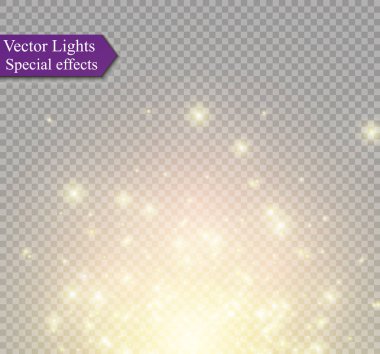 Altın maytap etkisi beyaz sparks modern tasarımı ile soyut. Parlak havai ışık kızdırma. Sparkles ışık vektör şeffaf arka plan üzerinde. Noel kavramı